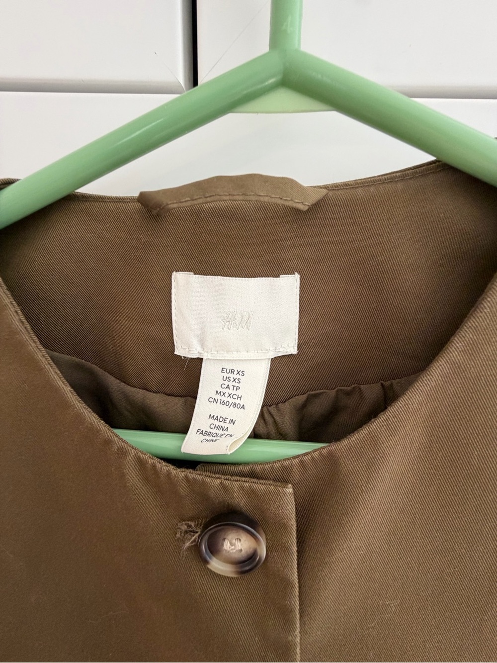 H&M Olive Cropped Button-Front Jacket - Picture 3 of 3